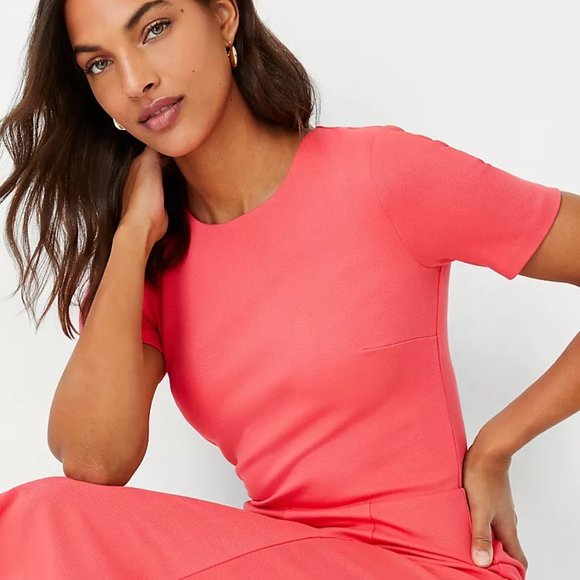 Ann Taylor Short Sleeve Flare Dress NWT - Picture 3 of 12